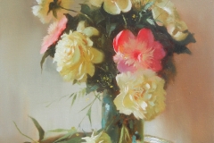 Peonies. Painting oil on canvas.